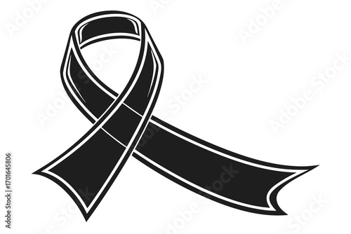 Black Awareness Ribbon Symbol.
