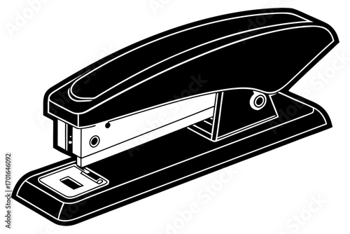 Black Stapler Office Supply Icon.