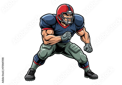 American Football Player Illustration