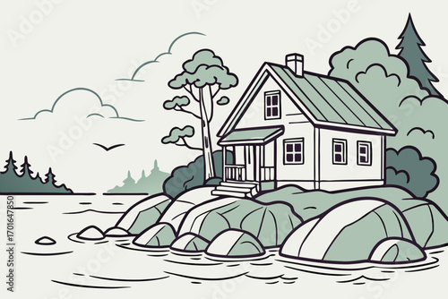 Cozy Lakeside Cabin Surrounded by Nature.