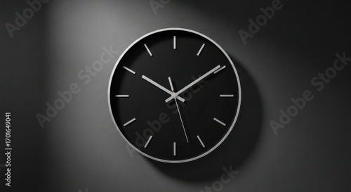 Wallpaper Mural Modern Black Wall Clock with Minimalist Design Torontodigital.ca