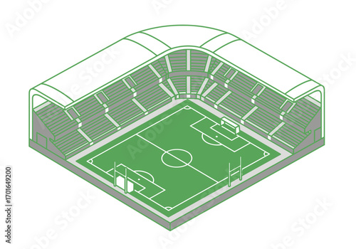 Isometric Sports Stadium Illustration