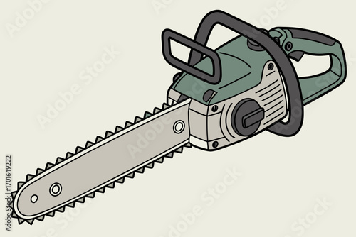 Green Chainsaw Tool Illustration.