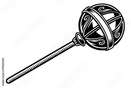 Ornate Black and White Lollipop Design.