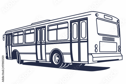 Stylized Line Art of a City Bus.