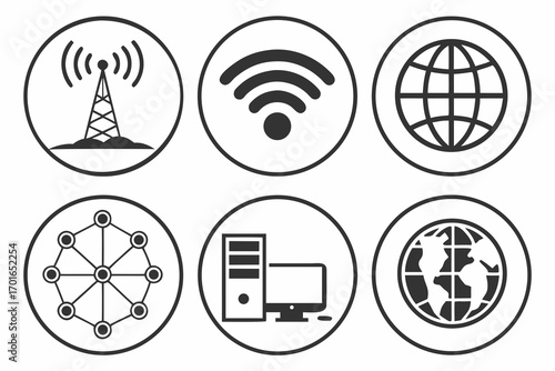 Technology and Connectivity Icons Set 1.