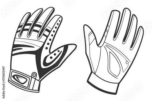 Two Sports Gloves Illustration.