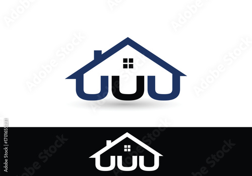 Triple U Roofing logo design template