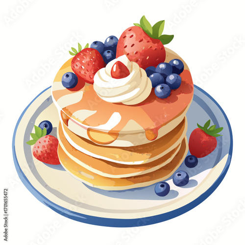 pancakes with berries