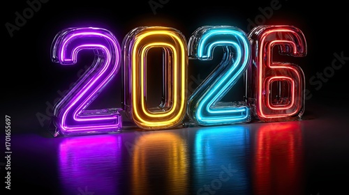 Neon Light Display of the Year 2026 in Bright Colors and Reflections