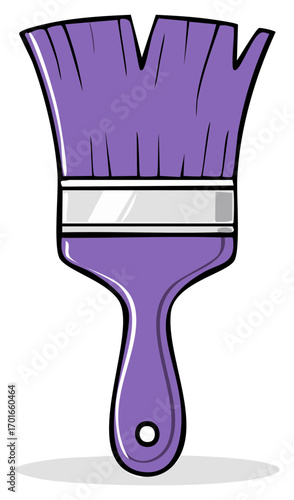 Cartoon illustration of a purple paint brush