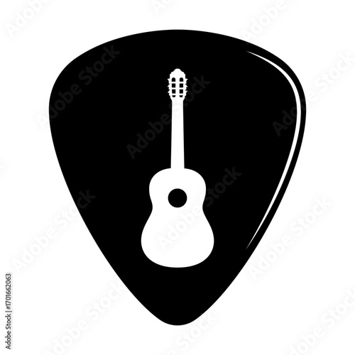 Guitar Pick svg cut file. Isolated vector illustration.