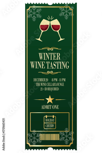 Winter Wine Tasting Event Ticket - Perfect for Wine Enthusiasts and Social Gatherings