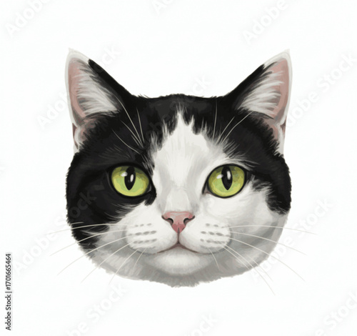 Bangkok Serenity painting of thai cat head Cow Cat isolated vector illustration svg