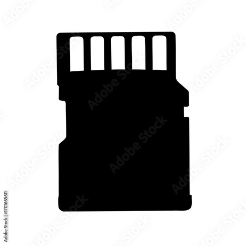 memory card icon, memory card silhouette vector