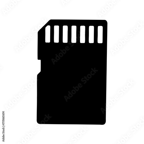 memory card icon, memory card silhouette vector