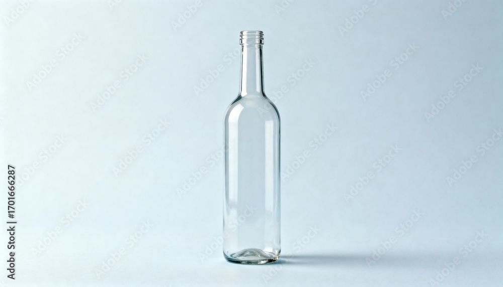 Fototapeta premium Elegant Clear Glass Bottle Mockup for Liquid Product Packaging and Branding Presentation