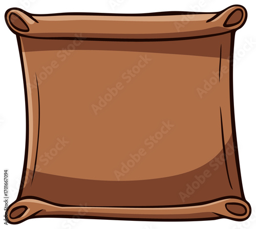 Antique brown parchment scroll illustration with curved edges ideal for creative graphic design projects