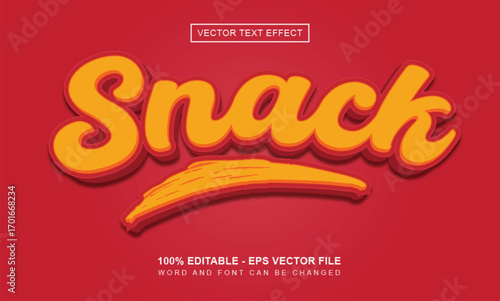 Snack Text Effect 3d vector