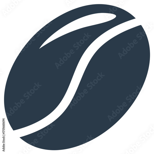 Single Stylized Coffee Bean Icon Simple Minimalist Beverage Element Graphic