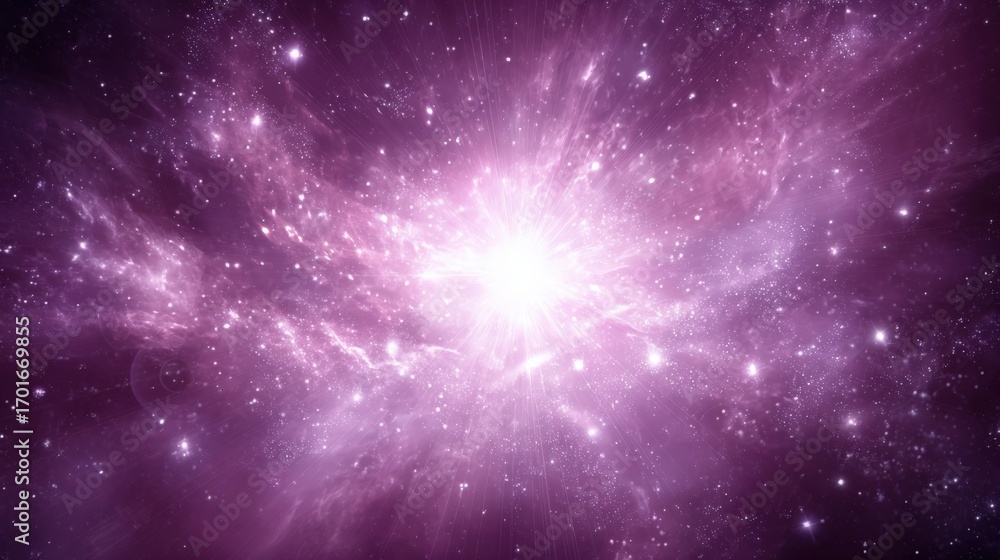 Fototapeta premium Vibrant Cosmic Nebula with Stellar Dust and Galactic Light, Great for Space and Science Backgrounds