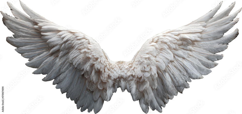 Fototapeta premium White angel wing feather symbolizing freedom, purity, and hope