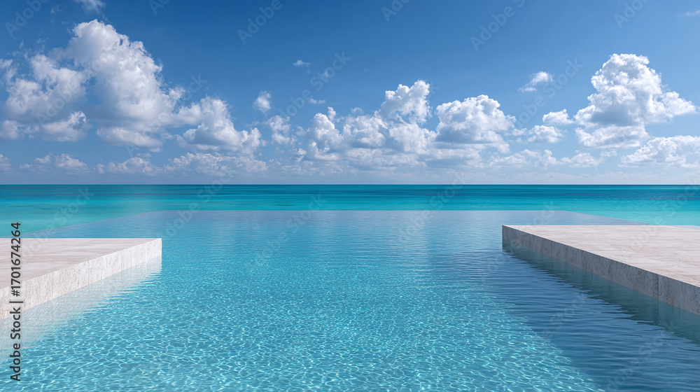Obraz premium Stunning Infinity Pool Overlooking the Ocean