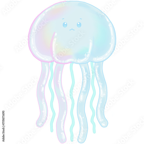 jellyfish pastel colorful 