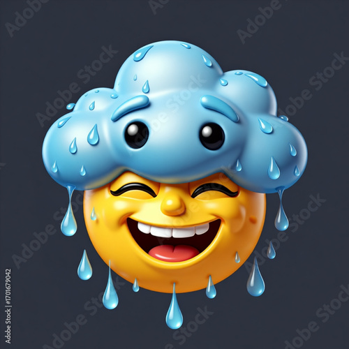 rainy cloud 3d vector