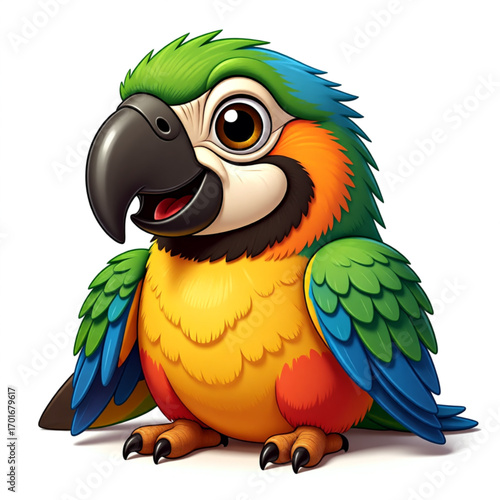 cartoon parrot on white background