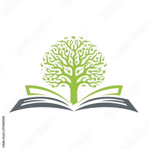 learning tree logo design. university education logo