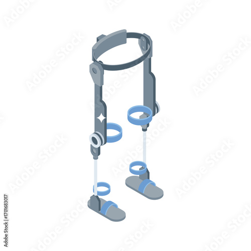 Well designed isometric style icon of wearable exoskeleton