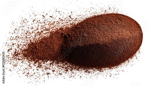 Brown coffee powder, dispersed