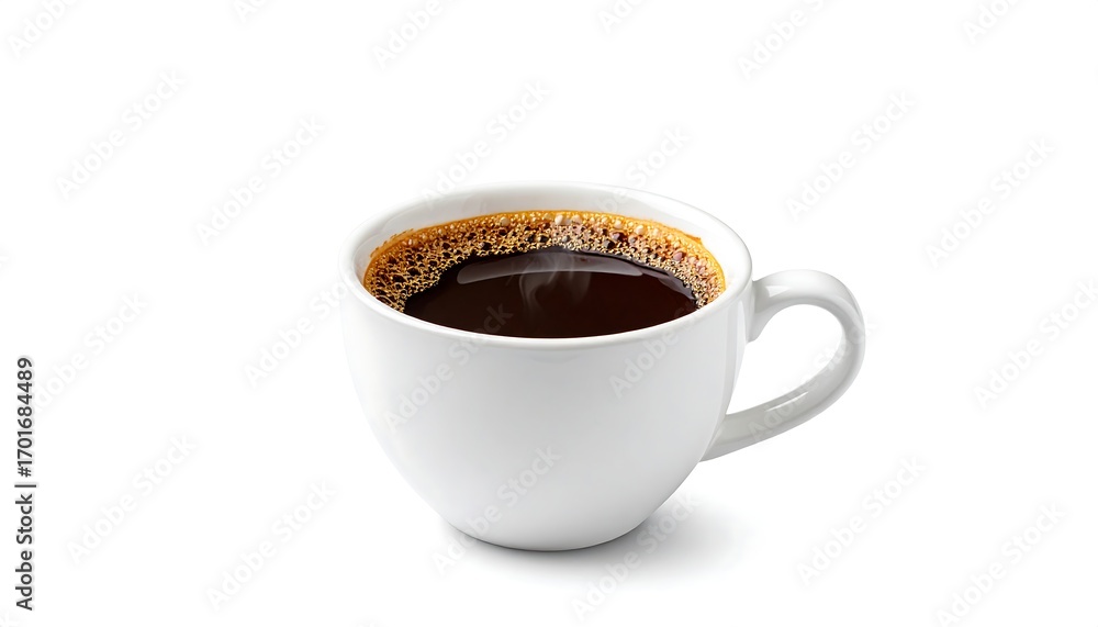 Obraz premium Hot coffee in a white mug