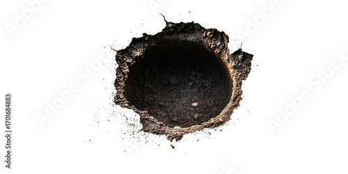 Bullet hole isolated on transparent background