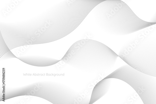 Abstract White Wave Lines Background – Minimal Gradient Flow Pattern