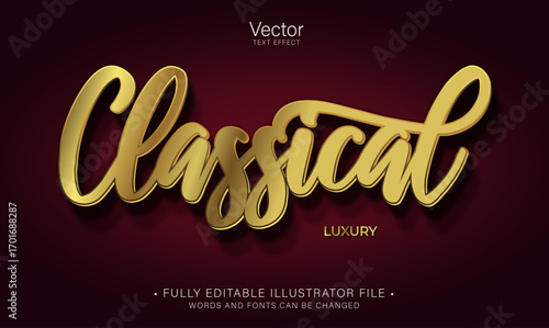 Wallpaper Mural classical golden text effect editable eps cc Torontodigital.ca
