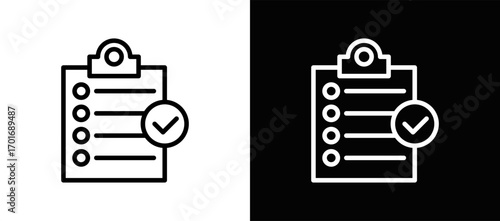 Task Management Icon In Black And White Filled Style