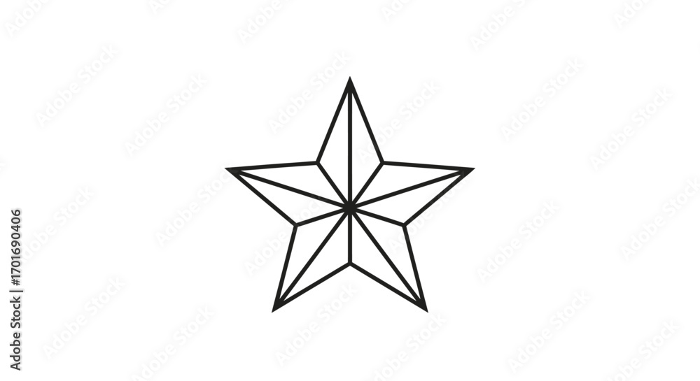 Obraz premium Stylized five-pointed star illustration with intricate geometric design and outline