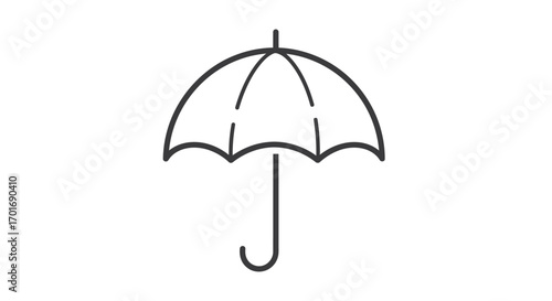 Minimalist Umbrella Icon Depicting Weather Protection and Security Against the Elements