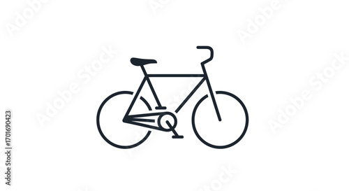 Minimalist bicycle icon symbolizing fitness transportation and recreation with clean vector design