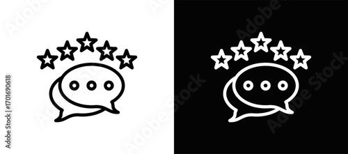 Customer Feedback Icon In Black And White Filled Style