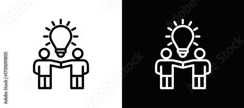 Collaboration Icon In Black And White Filled Style