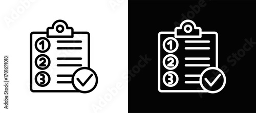 Task Prioritization Icon In Black And White Filled Style