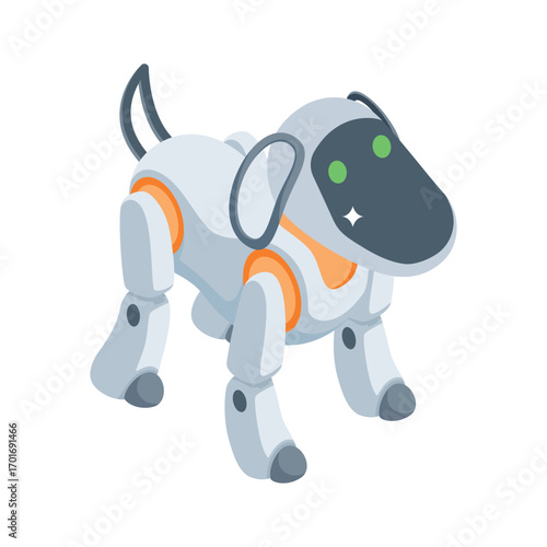 A handy isometric style icon of robotic pet