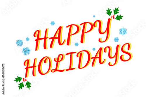 Festive Greeting Card Design with Green Mistletoe Branches – Holiday Vector Illustration