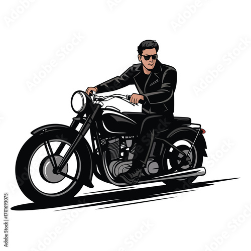 young man riding a motorcycle