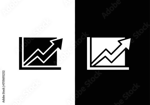 Growth Trend Icon: A concise graphic symbolizing financial progress, offering a dual perspective of upward movement, a universal symbol of ambition and advancement.