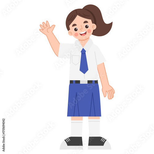 Illustration of female junior high school students