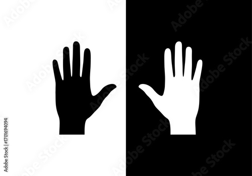 The Hand of Balance: a black and white illustration that evokes a sense of contrast, harmony, and duality. The two opposing hands mirror each other, suggesting unity within contrast.